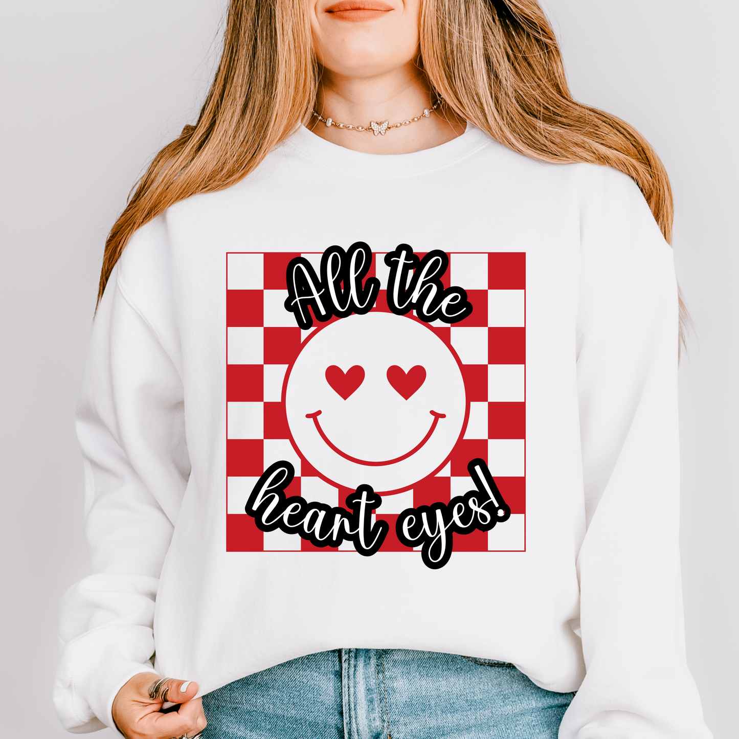 Smiley Heart Eyes Crewneck Sweatshirt