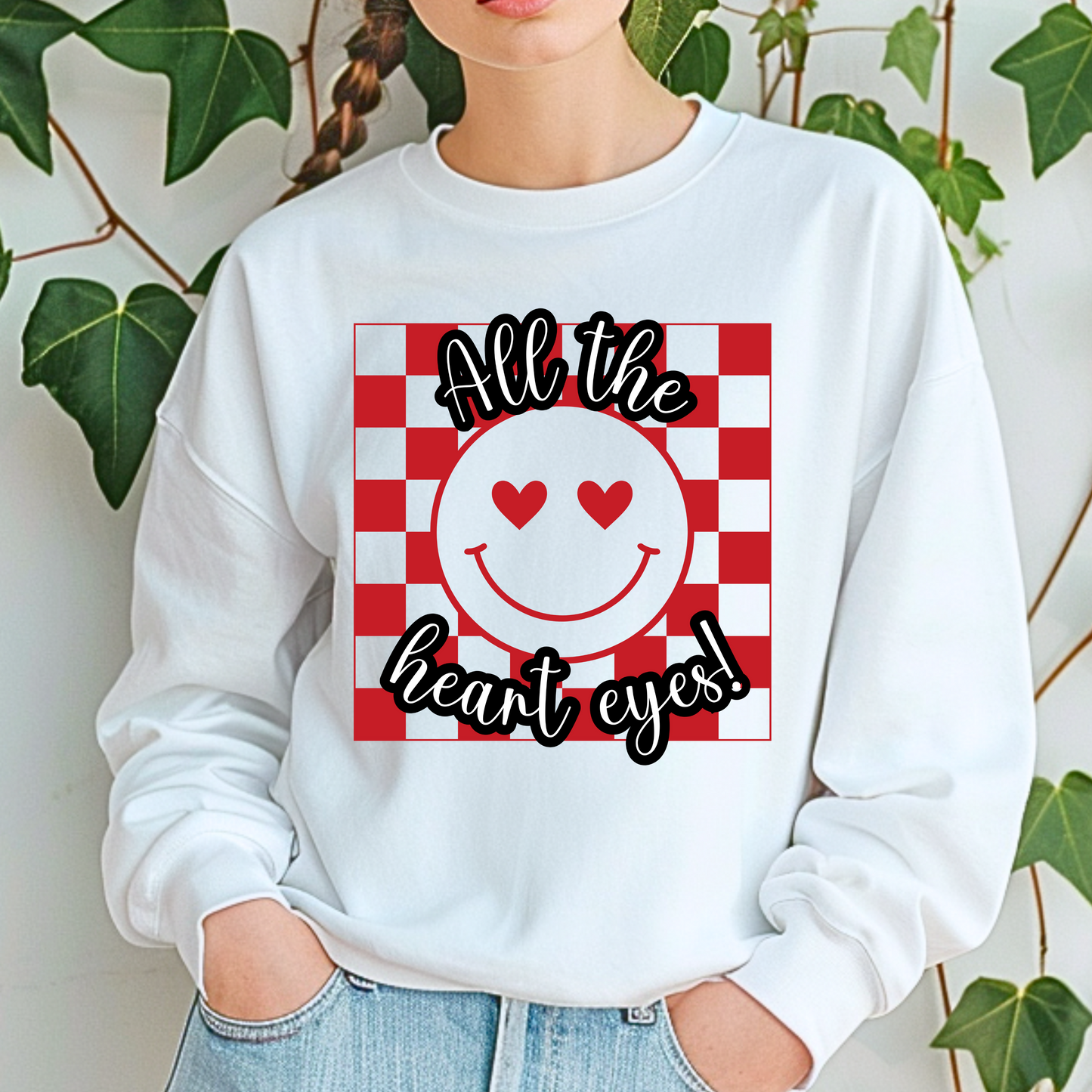 Smiley Heart Eyes Crewneck Sweatshirt