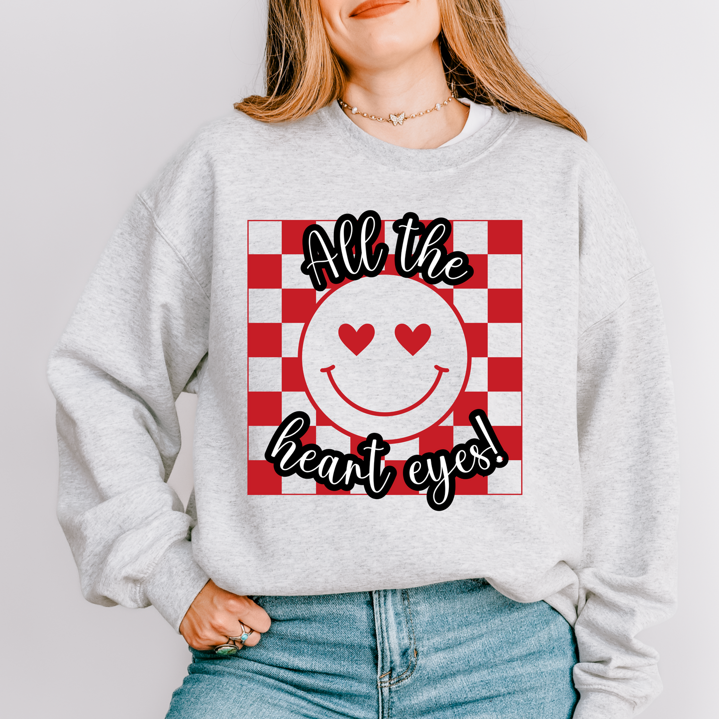 Smiley Heart Eyes Crewneck Sweatshirt