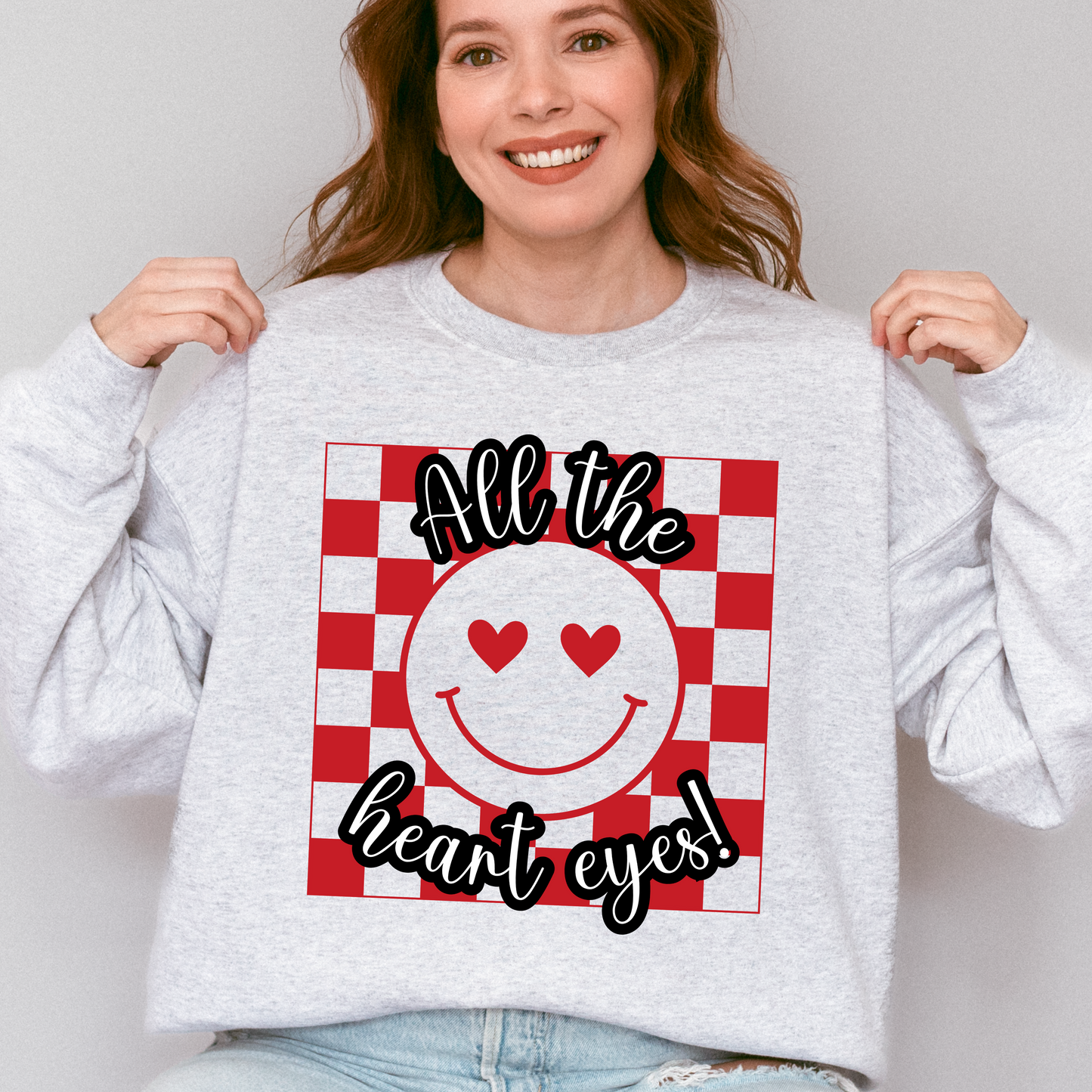 Smiley Heart Eyes Crewneck Sweatshirt