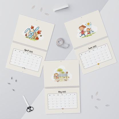 2025 Cute Kids Wall Calendar