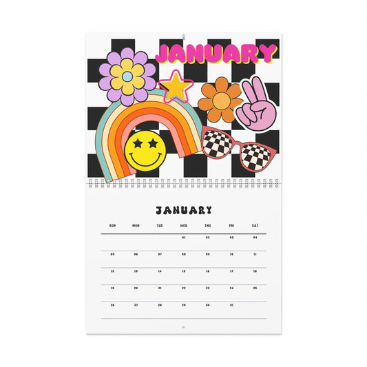 2025 Retro Checkered Wall Calendars