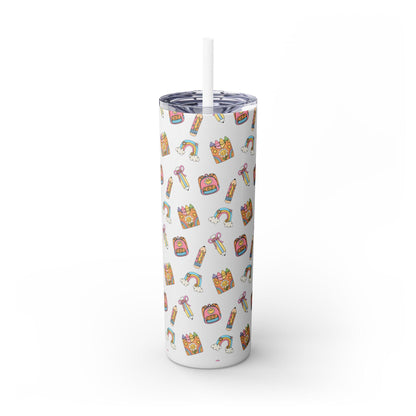 School Supplies Skinny Tumbler, 20oz