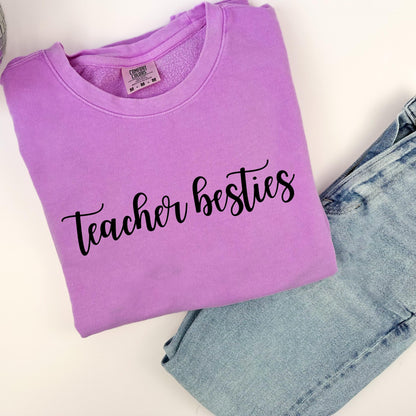 Teacher Besties Comfort Colors Crewneck Sweatshirt