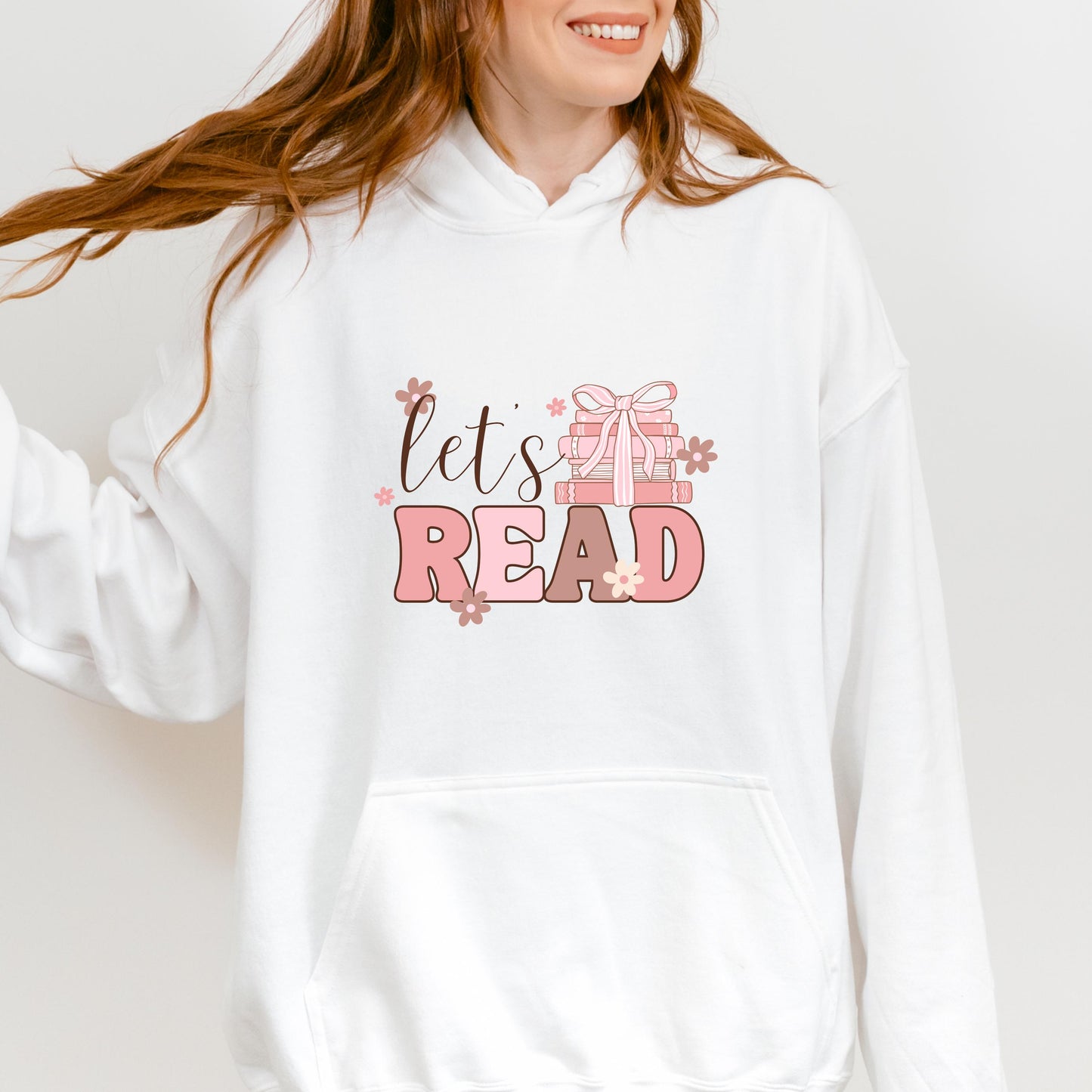 Let's Read Floral Hoodie