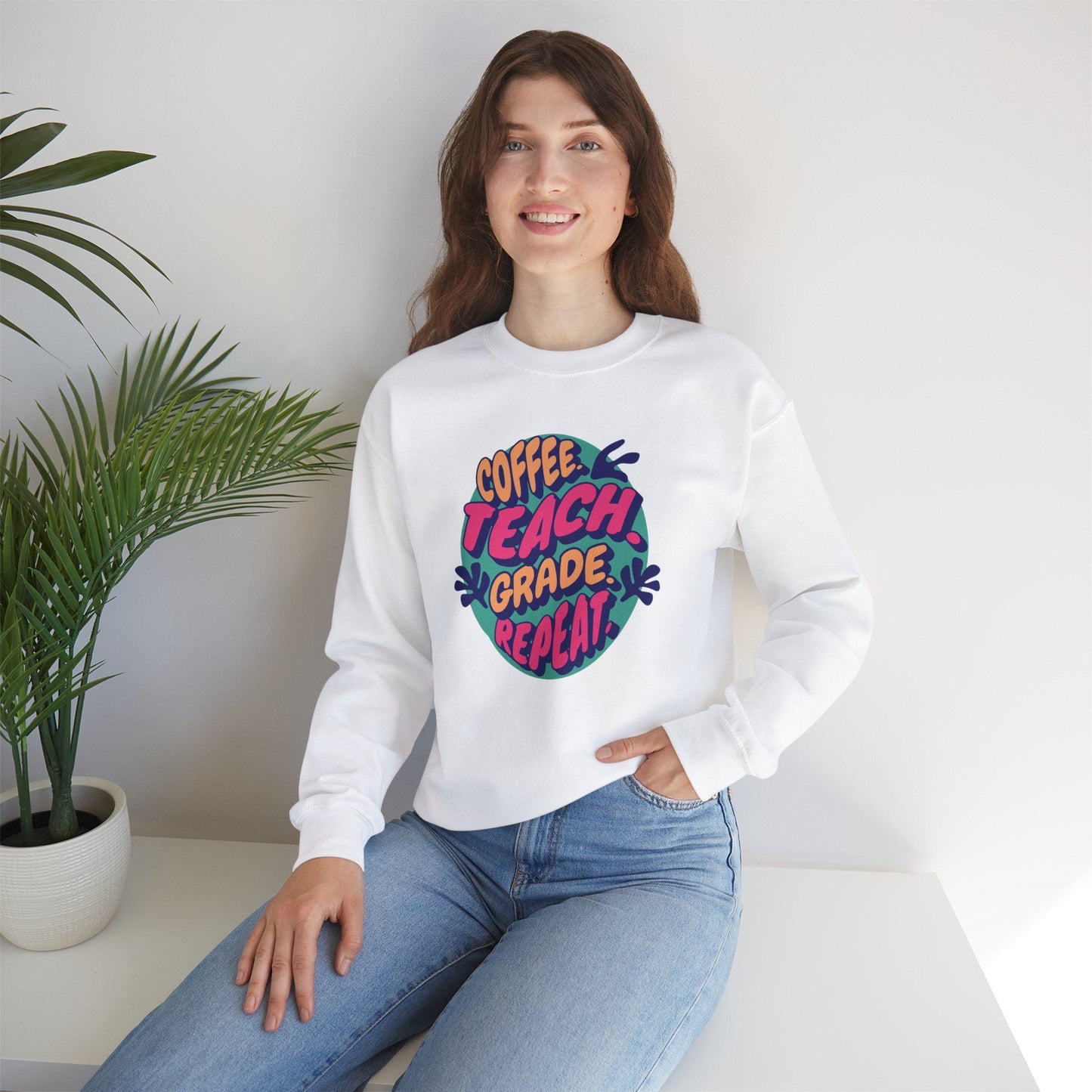 Coffee Teach Grade Repeat Sweatshirt