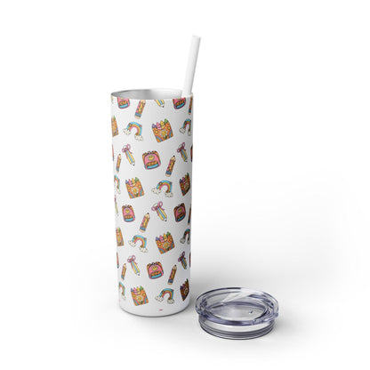 School Supplies Skinny Tumbler, 20oz