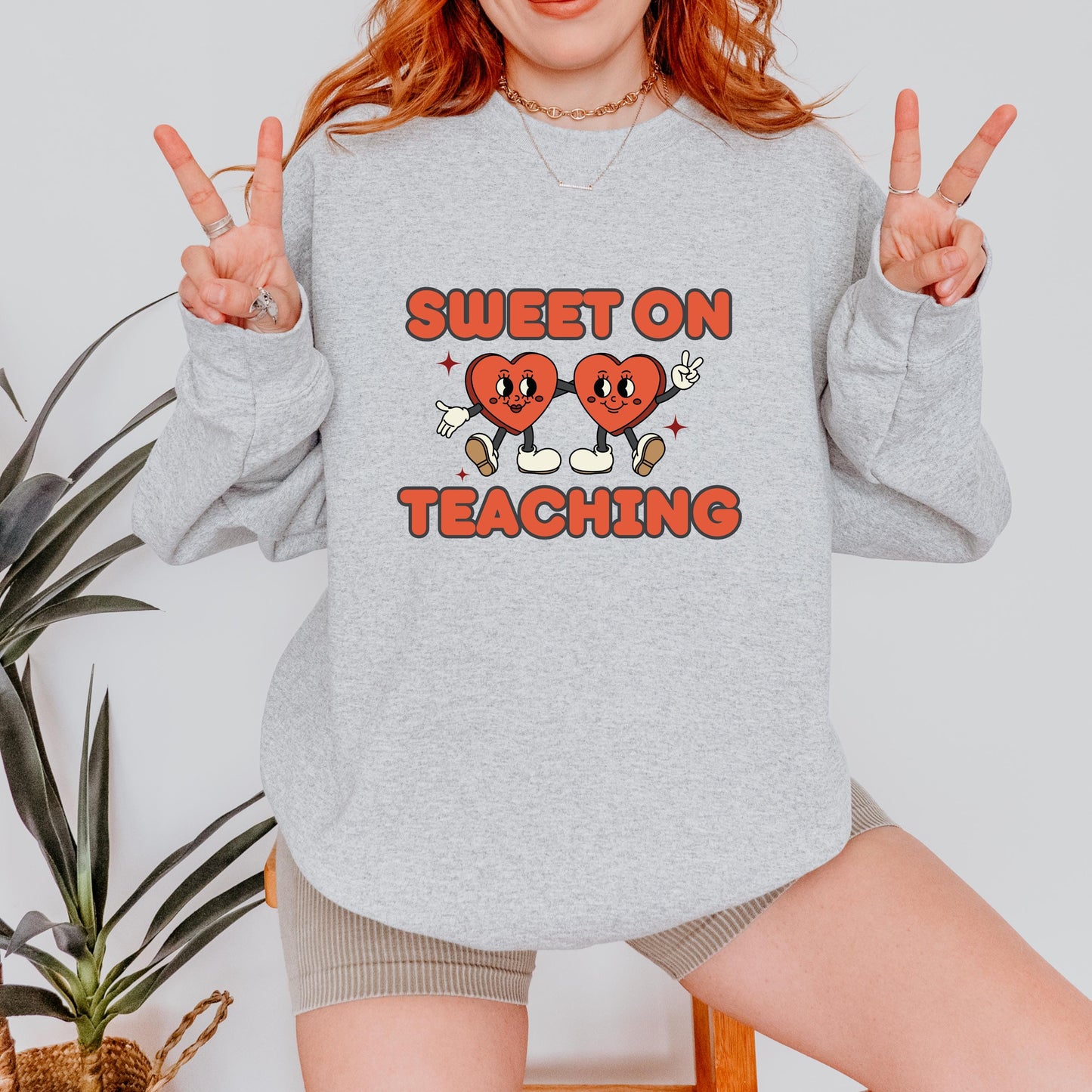 Sweet on Teaching Teacher Crewneck