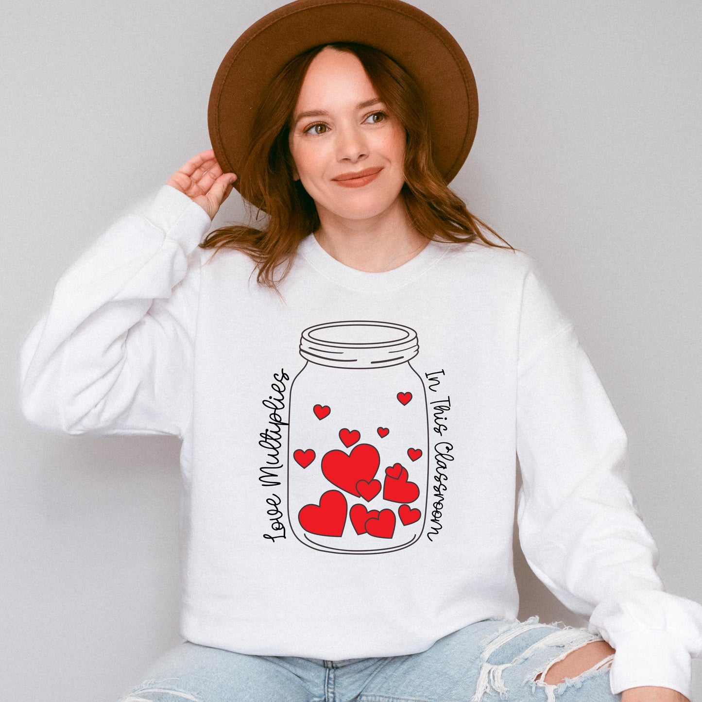 Love Multiplies in This Classroom Teacher Crewneck