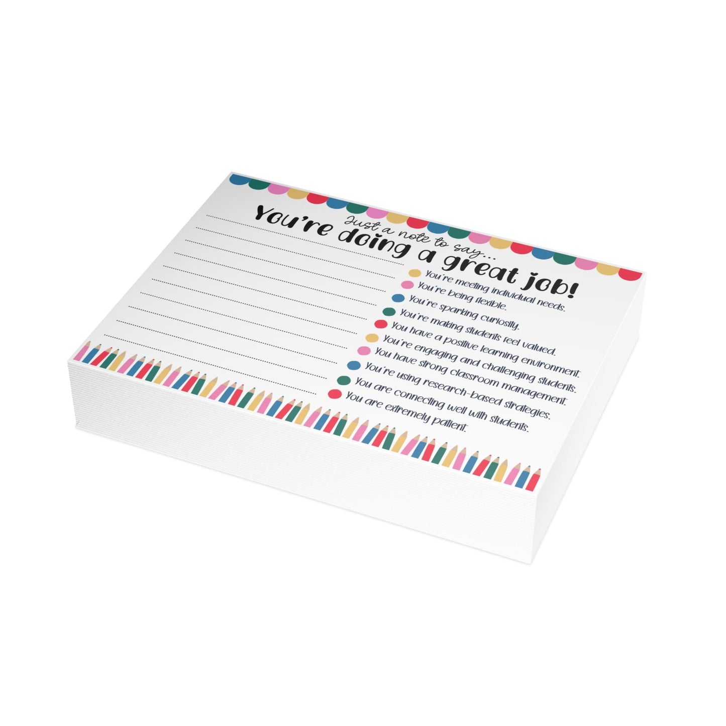 Rainbow Pencils Classroom Observation Note Cards