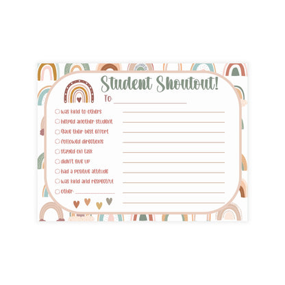 Boho Student Shoutout Note Cards