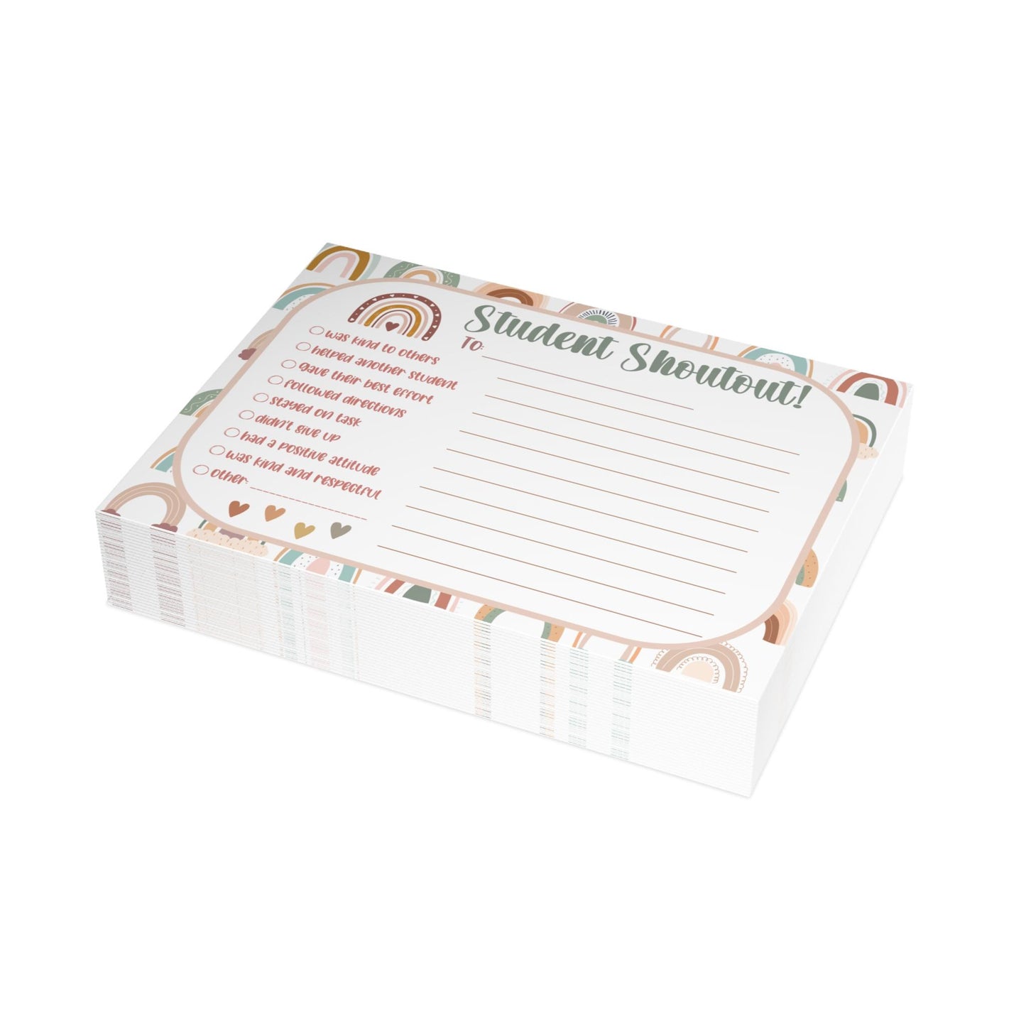 Boho Student Shoutout Note Cards