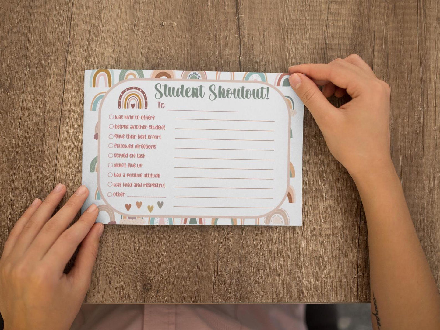 Boho Student Shoutout Note Cards