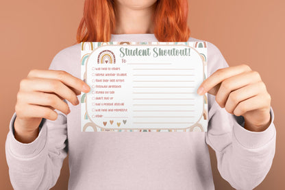 Boho Student Shoutout Note Cards