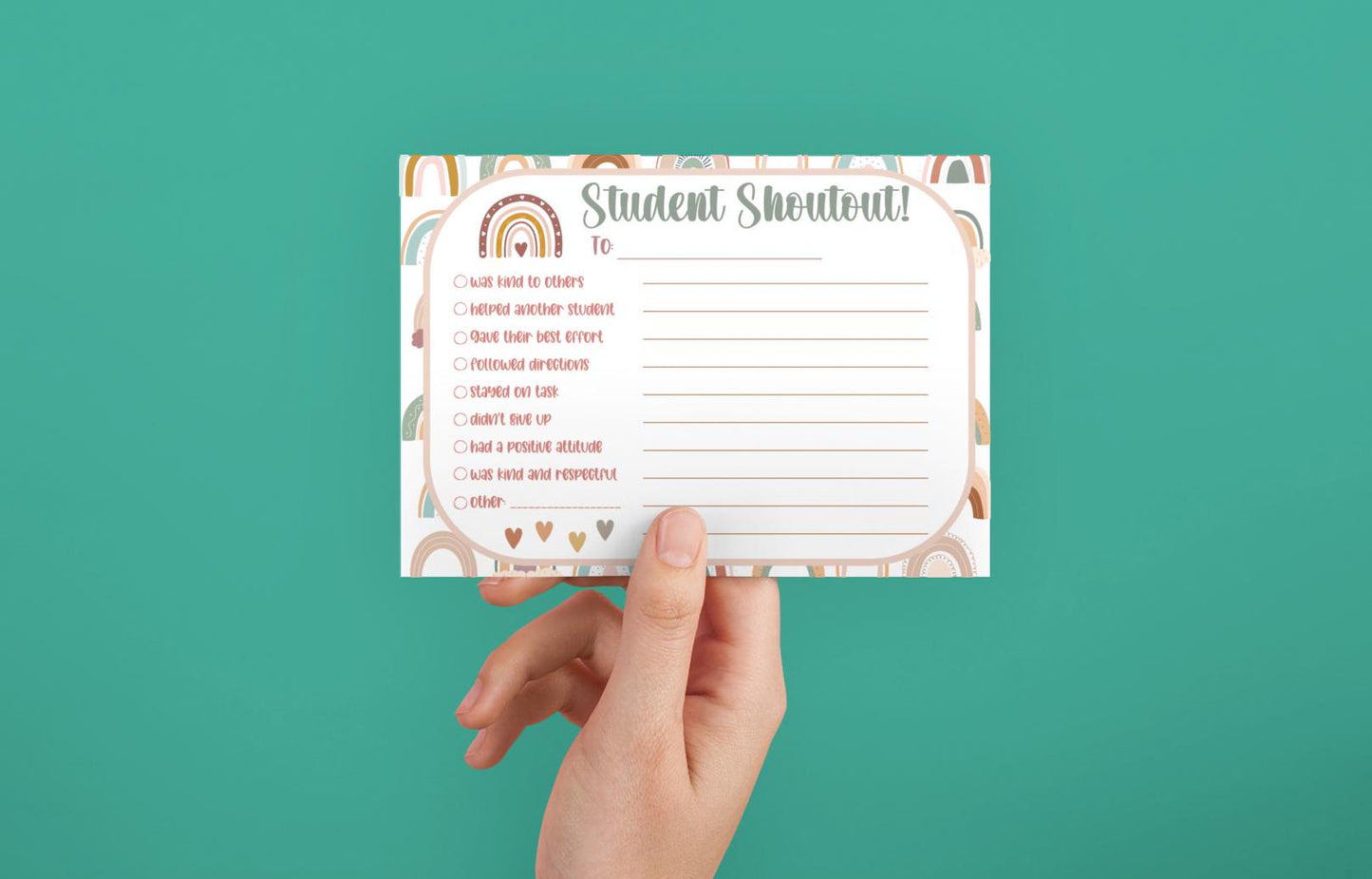 Boho Student Shoutout Note Cards