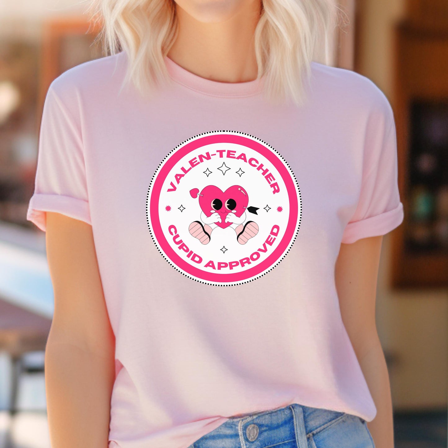 Valen-Teacher Cupid Approved Tee