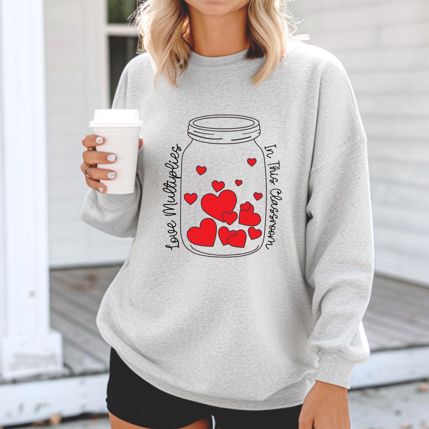 Love Multiplies in This Classroom Teacher Crewneck