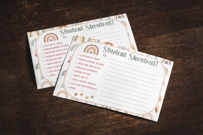 Boho Student Shoutout Note Cards