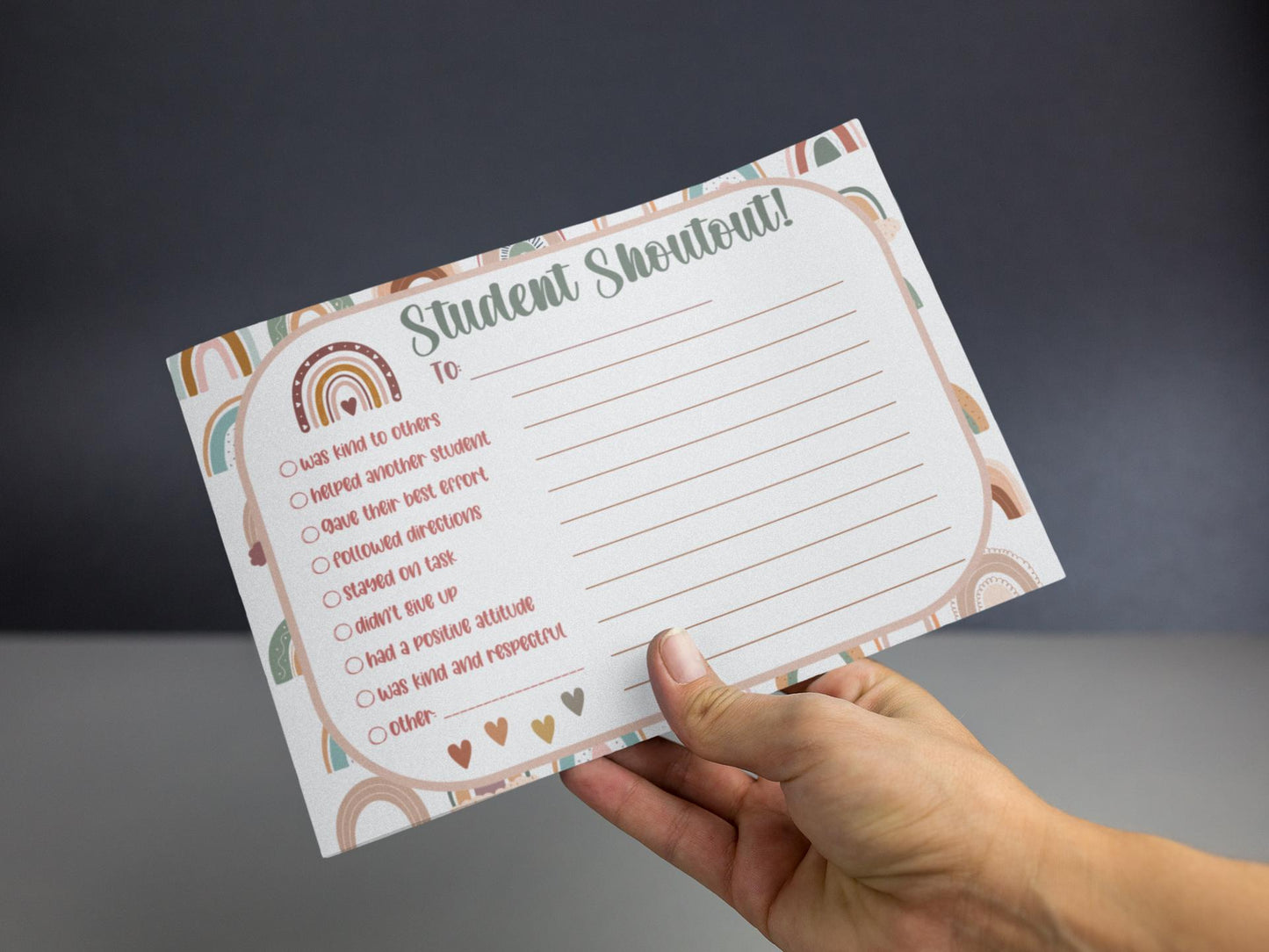 Boho Student Shoutout Note Cards